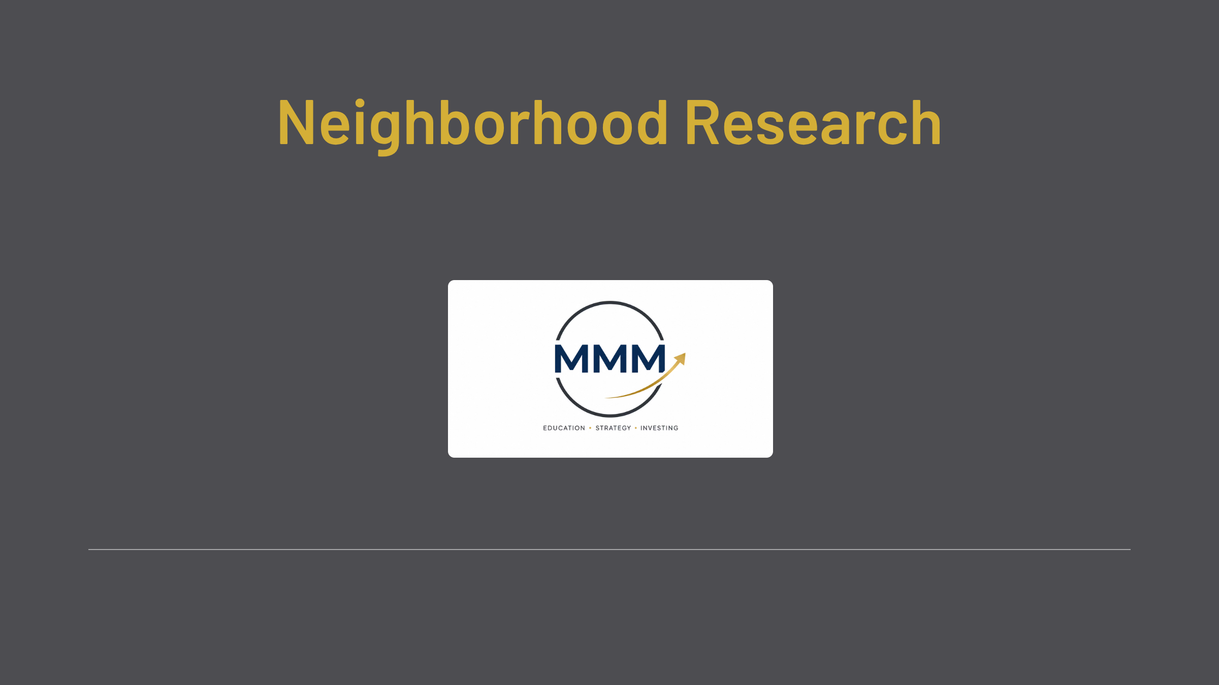 Neighborhood Research Checklist